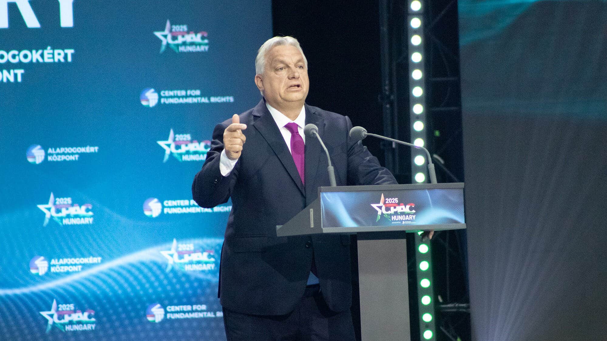 Prime Minister Viktor Orbán  speaks at CPAC Hungary in Budapest, May 29, 2025. Photo by David Isaac.