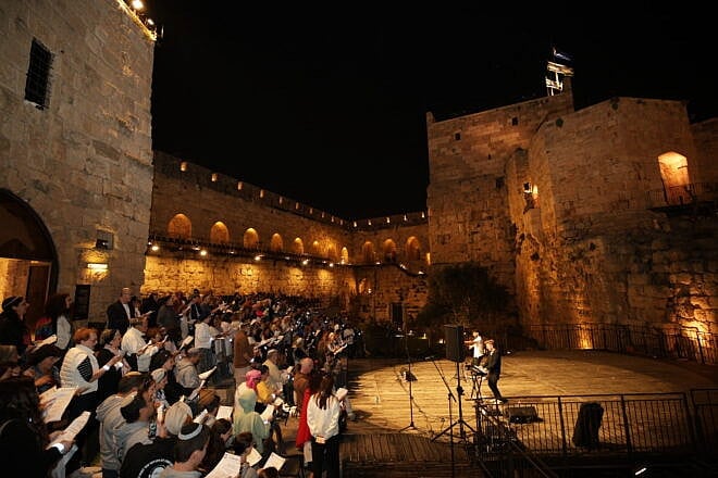 The Tower of David Jerusalem hosts more than 100 bereaved families for a musical evening of healing, May 27, 2025. Photo by Rani Barmatz.