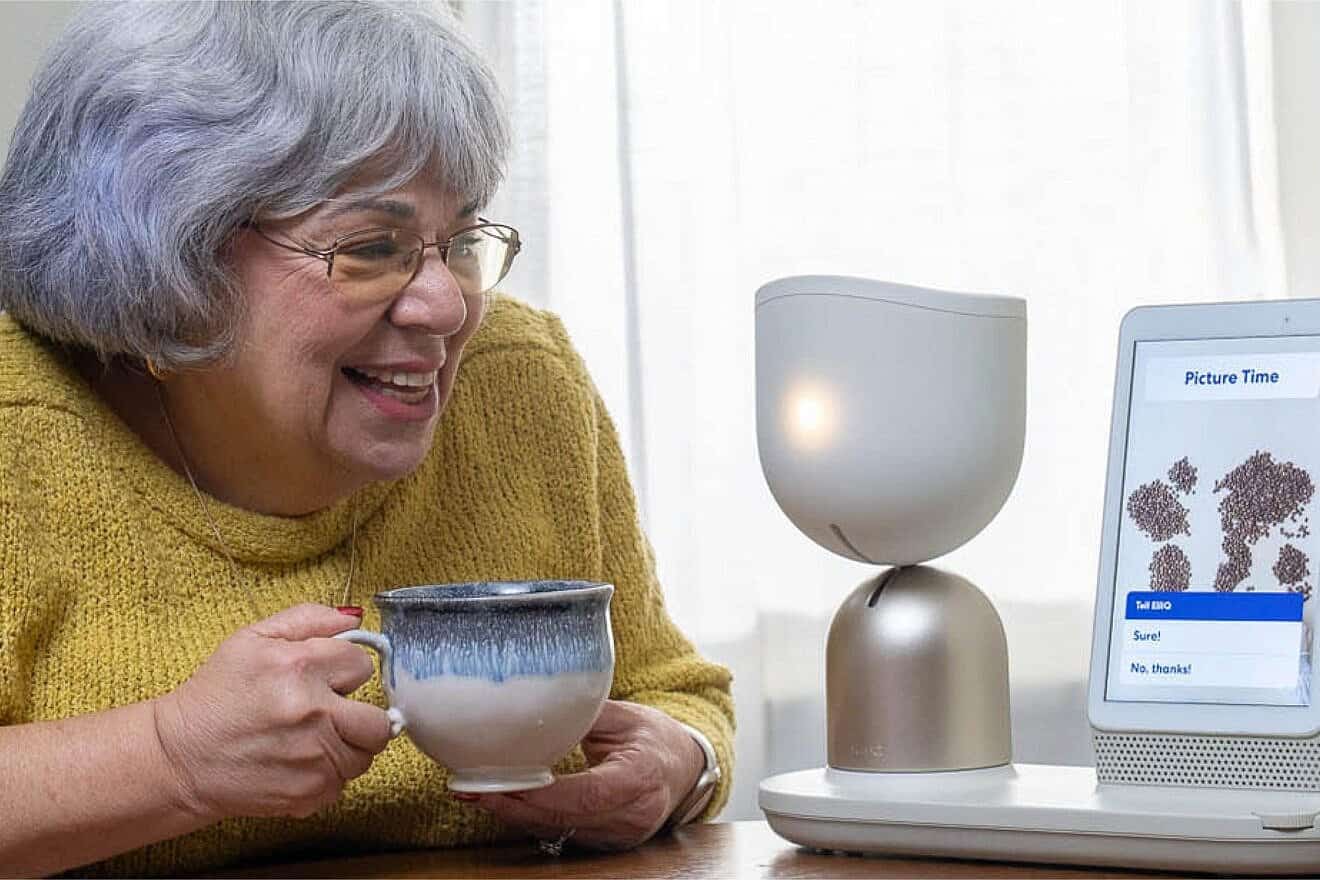 Intuition Robotics' ElliQ, an empathetic AI companion robot. Credit: Courtesy of Intuition Robotics.