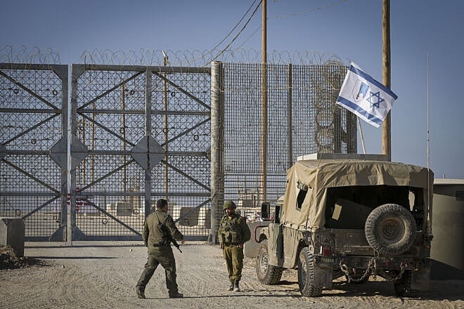 Israel Defense Forces soldiers near a Humvee in southern Israel on the border with Gaza, Nov. 11, 2024. Photo by Michael Giladi/Flash90.