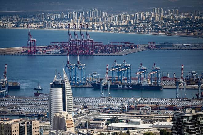 A view of Haifa Port, Nov. 17, 2024. Photo by Yonatan Sindel/Flash90.
