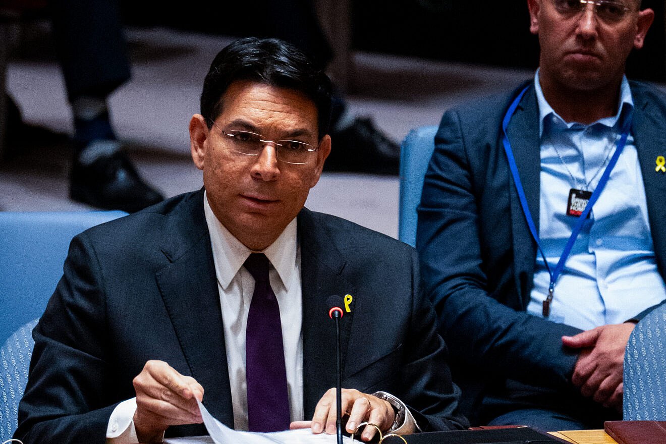 Israeli Ambassador to the United Nations Danny Danon speaks during a meeting at the United Nations headquarters in New York City, March 20, 2025. Credit: Liri Agami/Flash90.