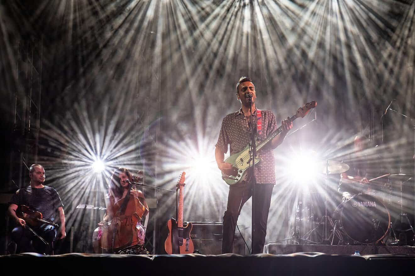 Dudu Tassa performs in a live concert in Givat Brenner, Israel, on Aug. 20, 2020. Photo by Guy Prives/Getty Images.