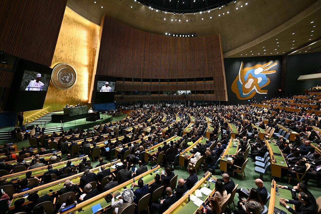 UNGA President of Philémon Yang, of Cameroon, speaks during the 79th Session of the UNGA at the United Nations headquarters in New York City on Sept. 24, 2024. Photo by Angela Weiss/AFP via Getty Images.