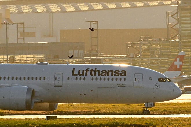 A Lufthansa jet on the tarmac at the airport in Frankfurt am Main, western Germany, April 28, 2025. Photo by Kirill Kudryavtsev/AFP via Getty Images.