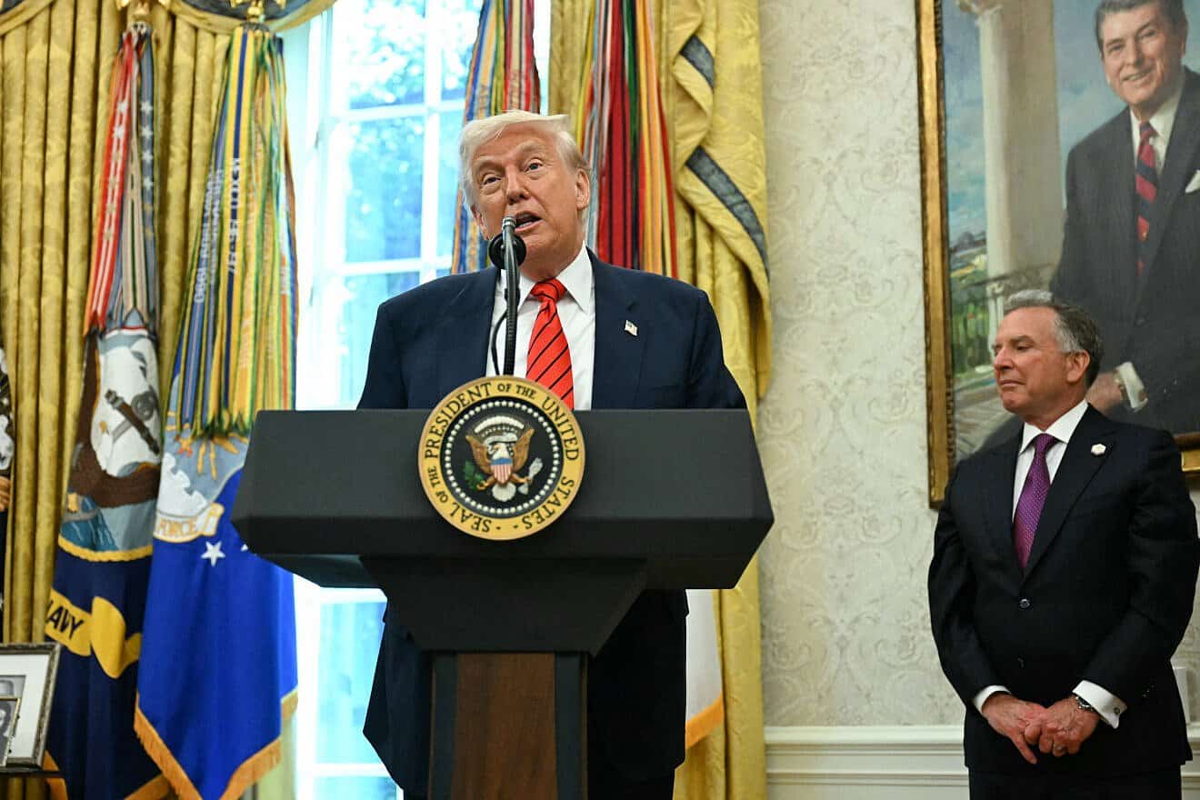 US President Donald Trump participates in a swearing-in ceremony for the Assistant to the President, Senior Advisor and Special Envoy Steve Witkoff in the Oval Office of the White House in Washington, D.C., on May 6, 2025. Photo by Jim Watson/AFP via Getty Images.
