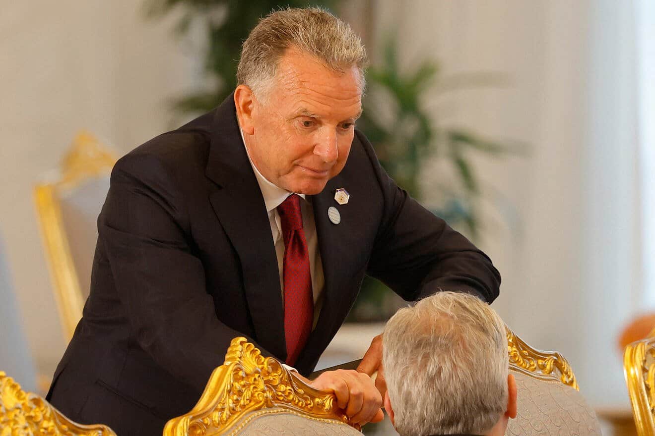 US Special Envoy to the Middle East Steve Witkoff arrives for a signing ceremony at the Royal Palace in Doha on May 14, 2025. Photo by Karim Jaafar/AFP via Getty Images.