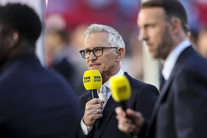 BBC's Gary Lineker after Crystal Palace's 1-0 win during the Emirates FA Cup Final match between Crystal Palace and Manchester City at Wembley Stadium on May 17, 2025 in London, England. Photo by Robin Jones/Getty Images.