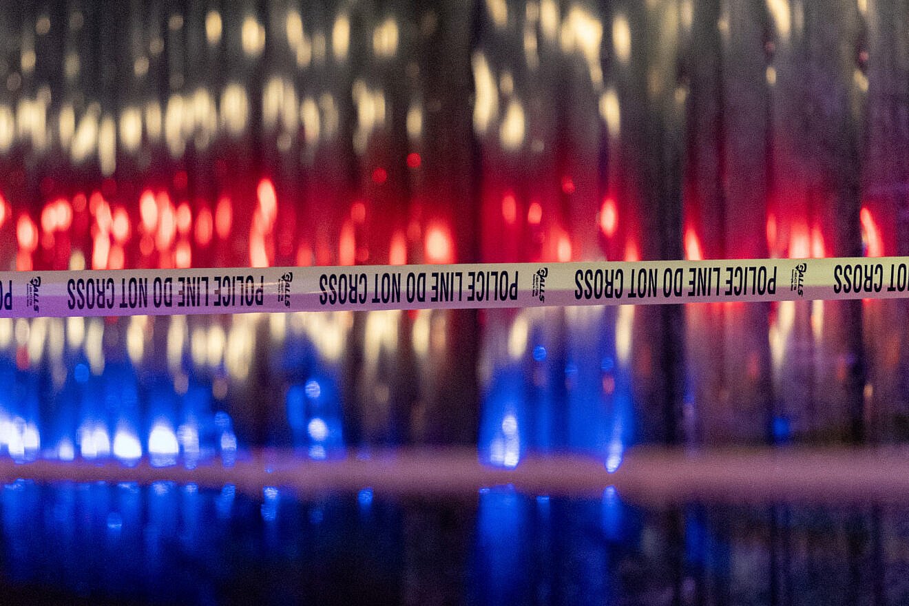 Police tape is seen outside the Capital Jewish Museum hours after a gunman killed two Israeli embassy employees in Washington, D.C., May 22, 2025. Credit: Alex Wroblewski/AFP via Getty Images.