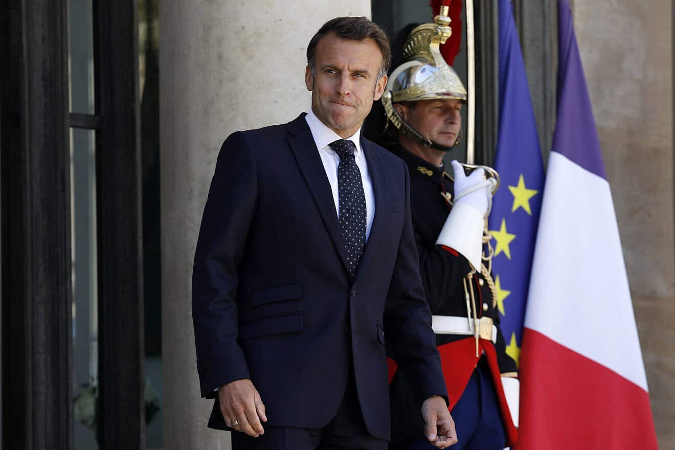 France's President Emmanuel Macron welcomes the President of Congo Denis Sassou N’Guesso at the Palace Elysee on May 23, 2025 in Paris, France. Photo by Antoine Gyori-Corbis via Getty Images.