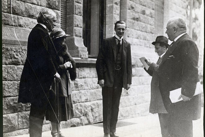 San Remo, Italian Riviera, 1920: Lloyd George, Francesco Saverio Nitti and others standing. Photo by George Rinhart/Corbis via Getty Images.