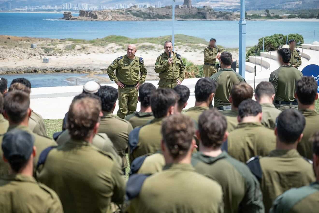 IDF Chief of Staff Lt. Gen. Eyal Zamir visits the Flotilla 13 naval commando unit at the Atlit base on May 4, 2025. Credit: IDF.