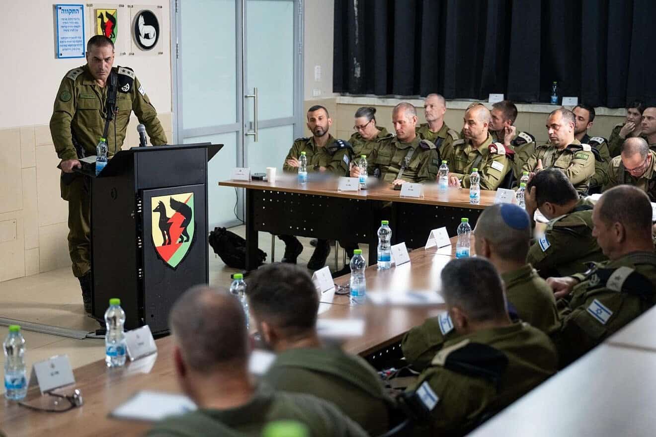 IDF Chief of Staff Lt. Gen. Eyal Zamir meets with commanders in the Gaza Division on May 7, 2025, ahead of the launch of Phase B of the ground operation. Credit: IDF.