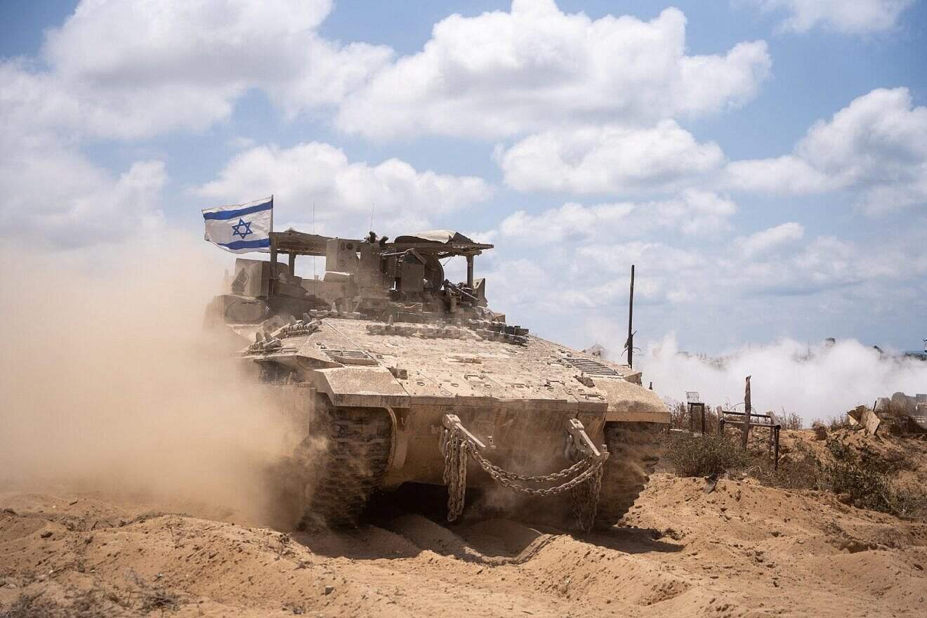 An IDF tank operates in the Gaza Strip as part of "Operation Gideon’s Chariots," May 2025. Credit: IDF.