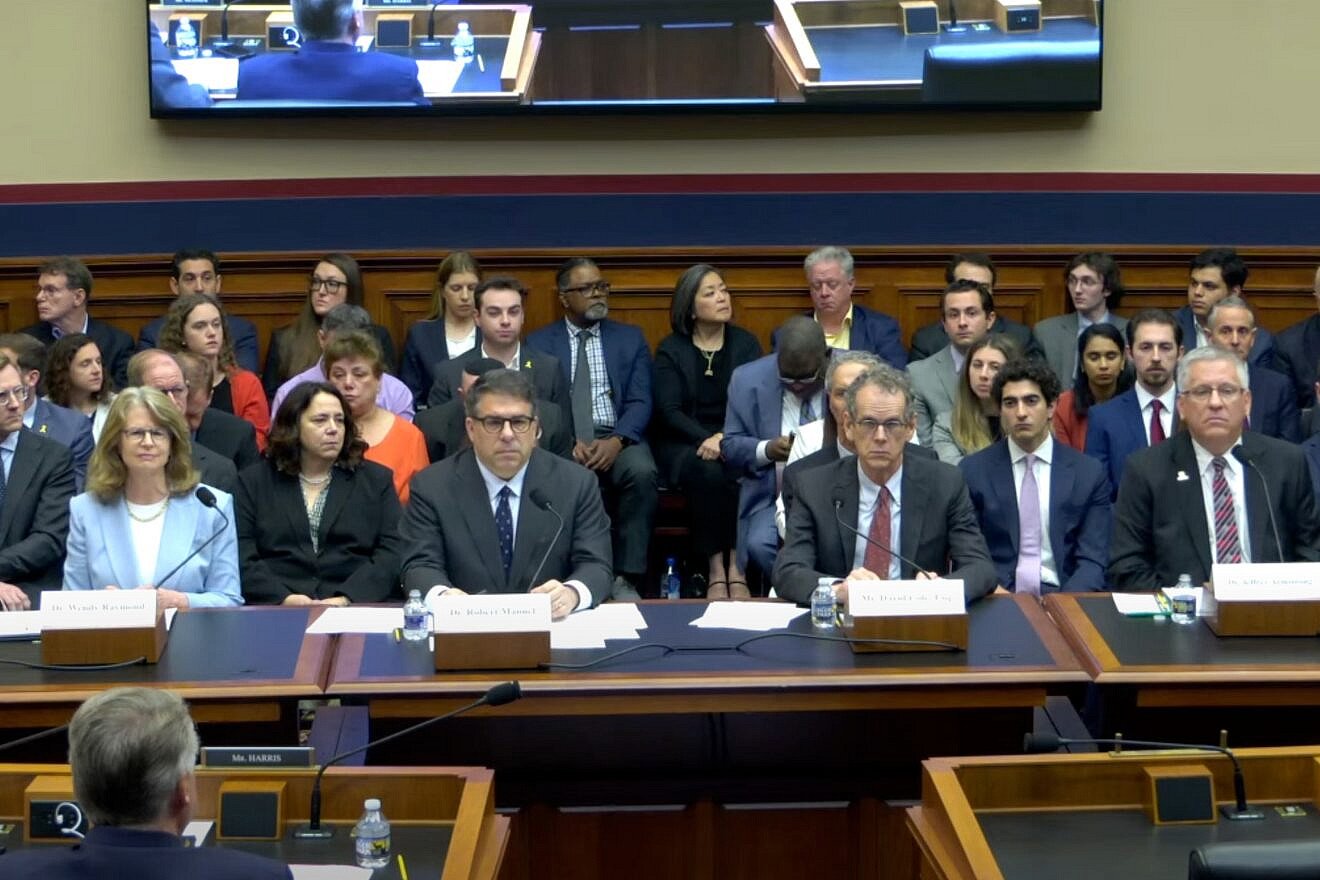 The presidents of Haverford College, DePaul University and California Polytechnic State University are among the witnesses who testified about Jew-hatred before the House Education and Workforce Committee, May 7, 2025. Credit: YouTube/House Education and Workforce Committee.
