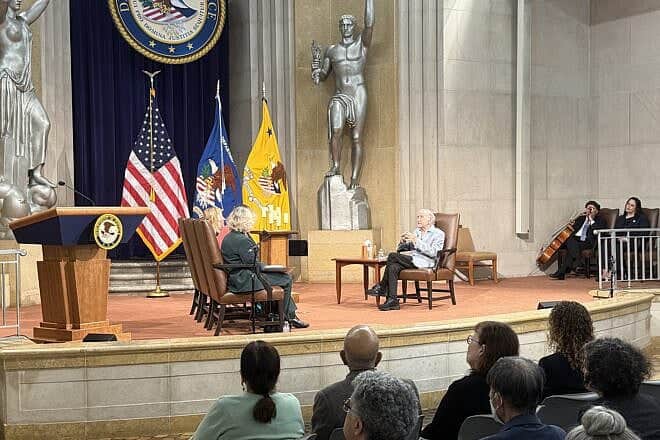 Eugene Bergman speaking at the U.S. Department of Justice, 14 May, 2025. Credit: Andrew Bernard