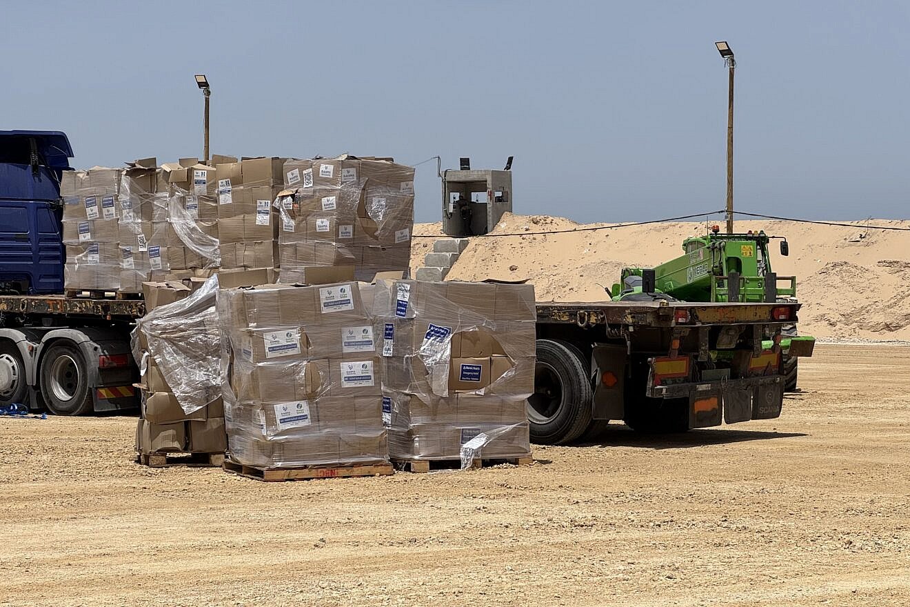 Aid is delivered in Gaza in May 2025. Credit: Courtesy of Gaza Humanitarian Foundation.
