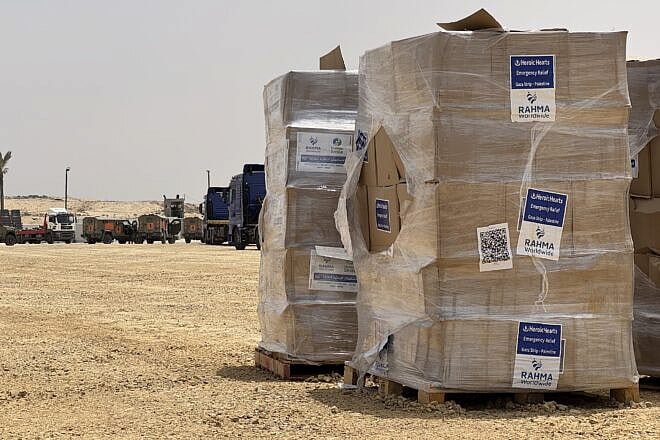 Aid is delivered in Gaza, May 2025. Credit: Courtesy of Gaza Humanitarian Foundation.