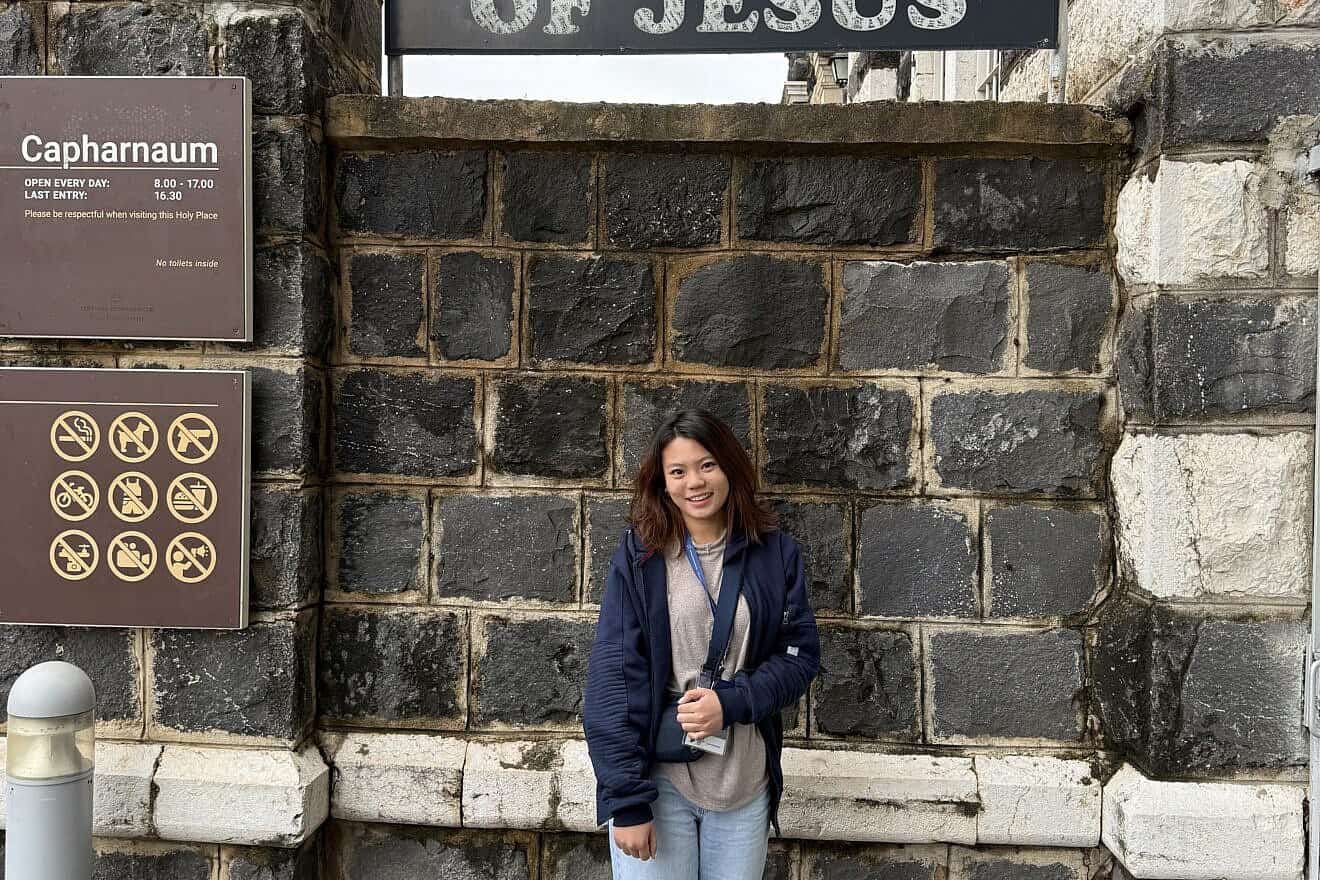 College student Crystal Tjahja visits Capernaum, Israel, during a Caravan for Democracy trip in December of 2024. Credit: Courtesy of Jewish National Fund-USA.