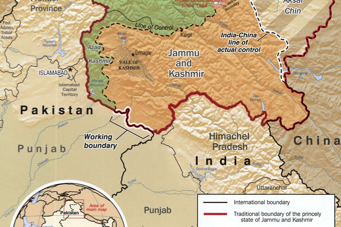 Map of Kashmir. Credit: Central Intelligence Agency via Wikimedia Commons.