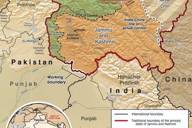 Map of Kashmir. Credit: Central Intelligence Agency via Wikimedia Commons.