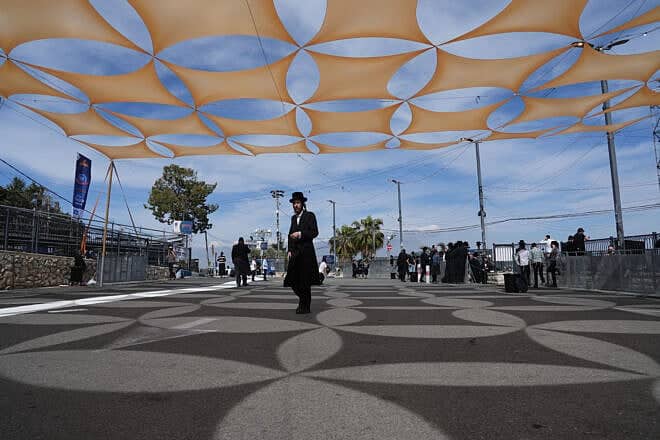 At the Rashbi gravesite in Meron, in northern Israel, before the start of celebrations of the Jewish holiday of Lag B'Omer, May 15, 2025. Photo by Ayal Margolin/Flash90.