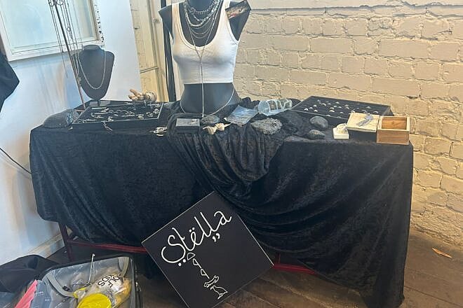 Moran Stella Yanai's jewelry table at the 07SH10AH23 exhibition in Tel Aviv, May 7, 2025. Photo by Amelie Botbol.