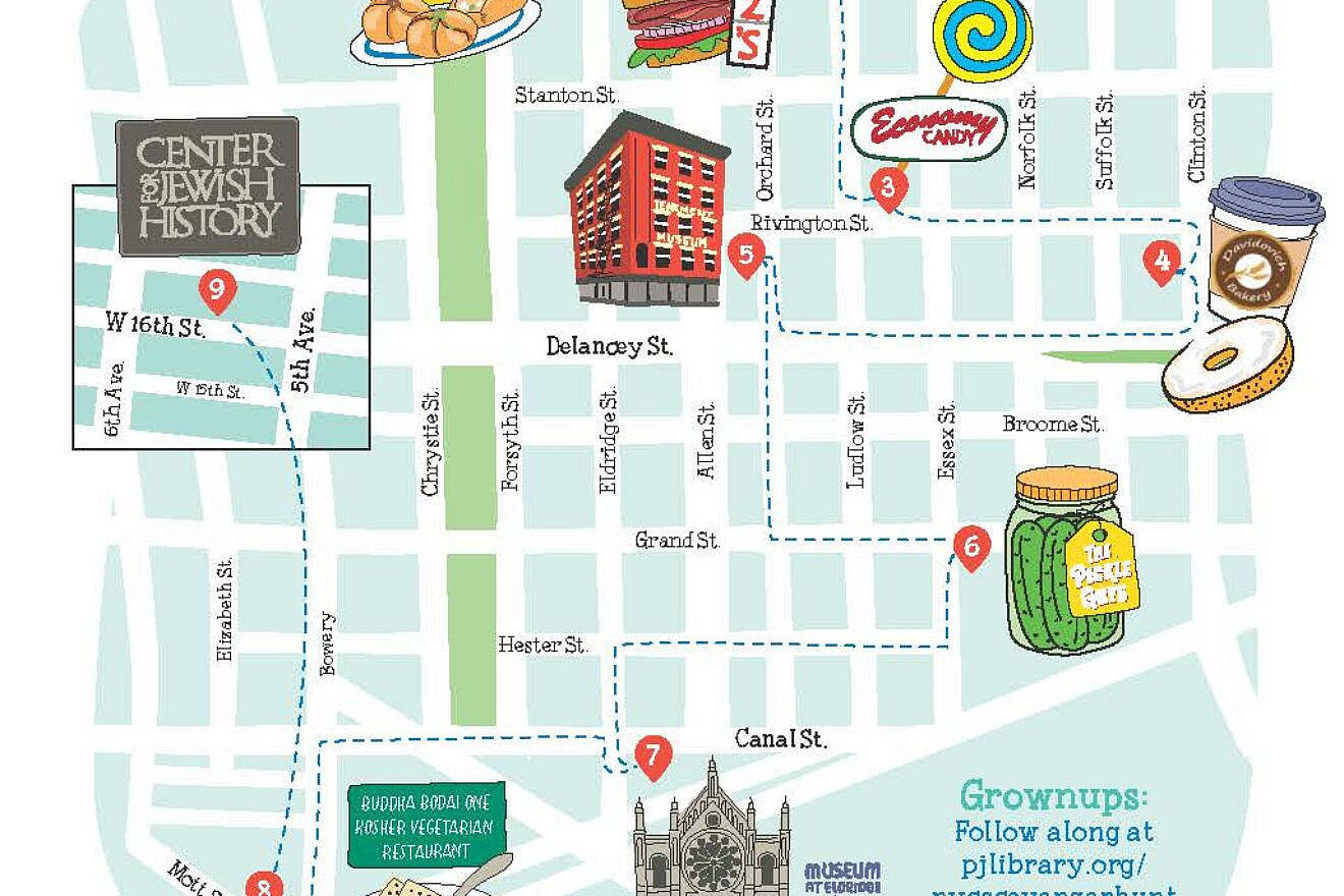 An abridged version of the PJ Library scavenger hunt map. Credit: Courtesy.