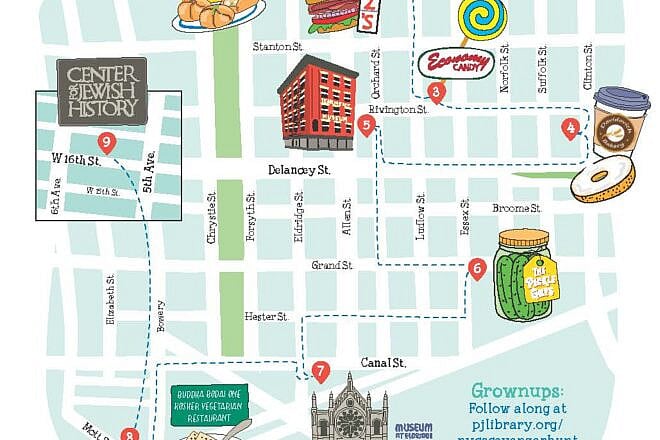 An abridged version of the PJ Library scavenger hunt map. Credit: Courtesy.