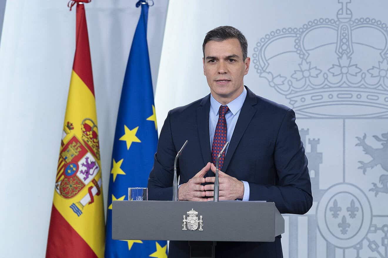 Spanish Prime Minister Pedro  Sánchez speaks on March 13, 2020 in Madrid, Spain. Photo Credit: The Ministry of the Presidency in the Government of Spain.