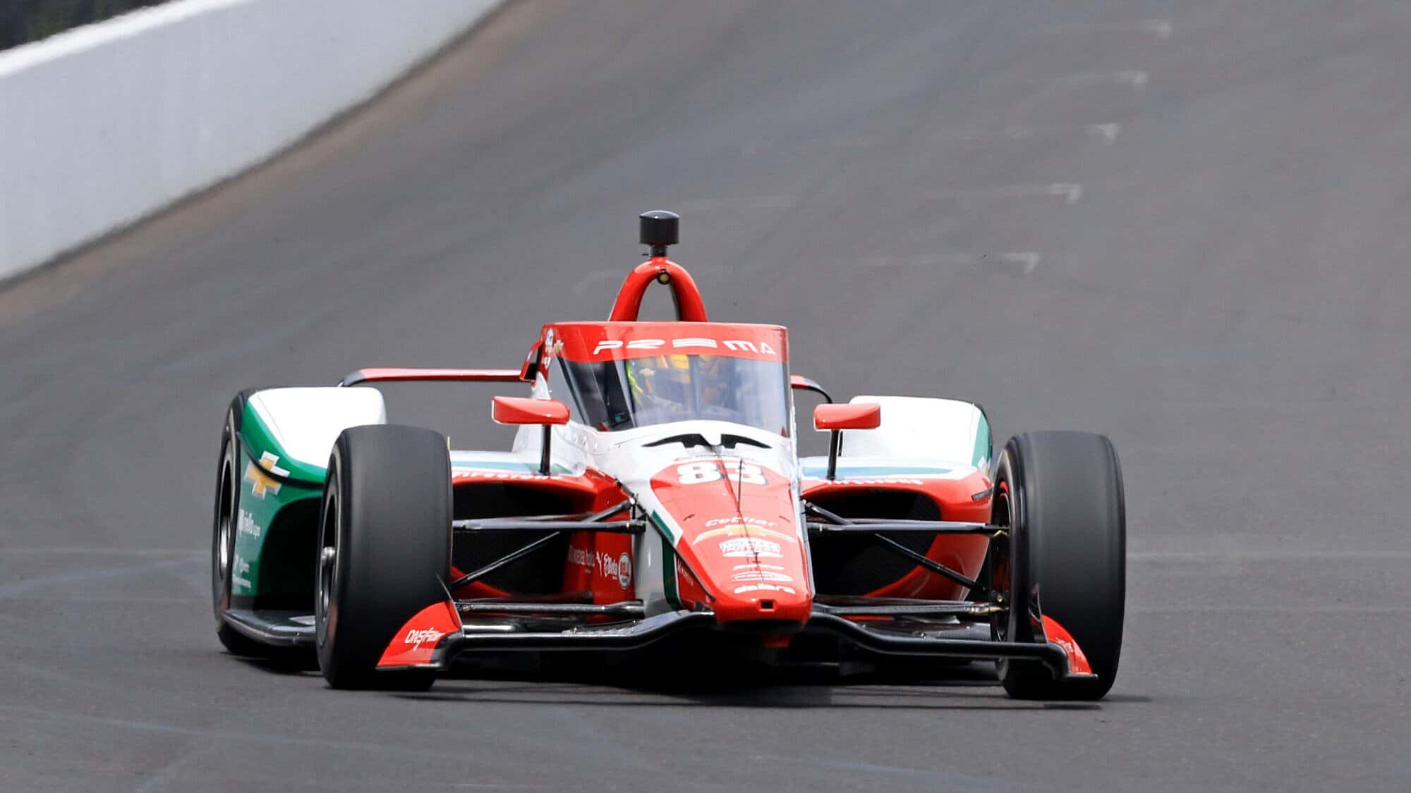 Robert Shwartzman, driver of the No. 83 PREMA Racing Chevrolet, drives during practice prior to the 109th running of the Indianapolis 500 at Indianapolis Motor Speedway in Indiana on May 19, 2025. Photo by Justin Casterline/Getty Images.