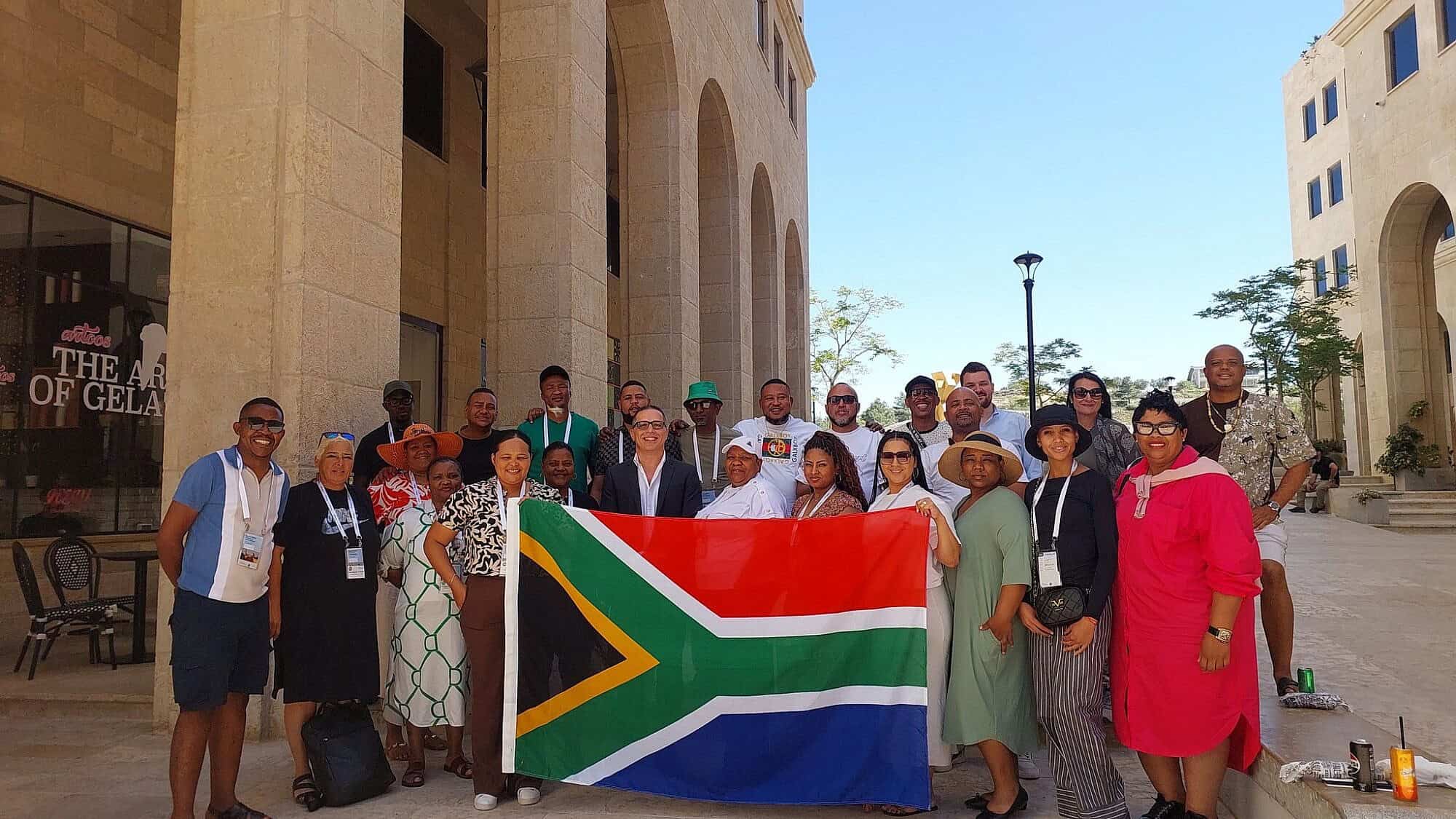 The South African Patriotic Alliance delegation to Israel poses for a photograph in Jerusalem. Photo courtesy of Bafana Modise.
