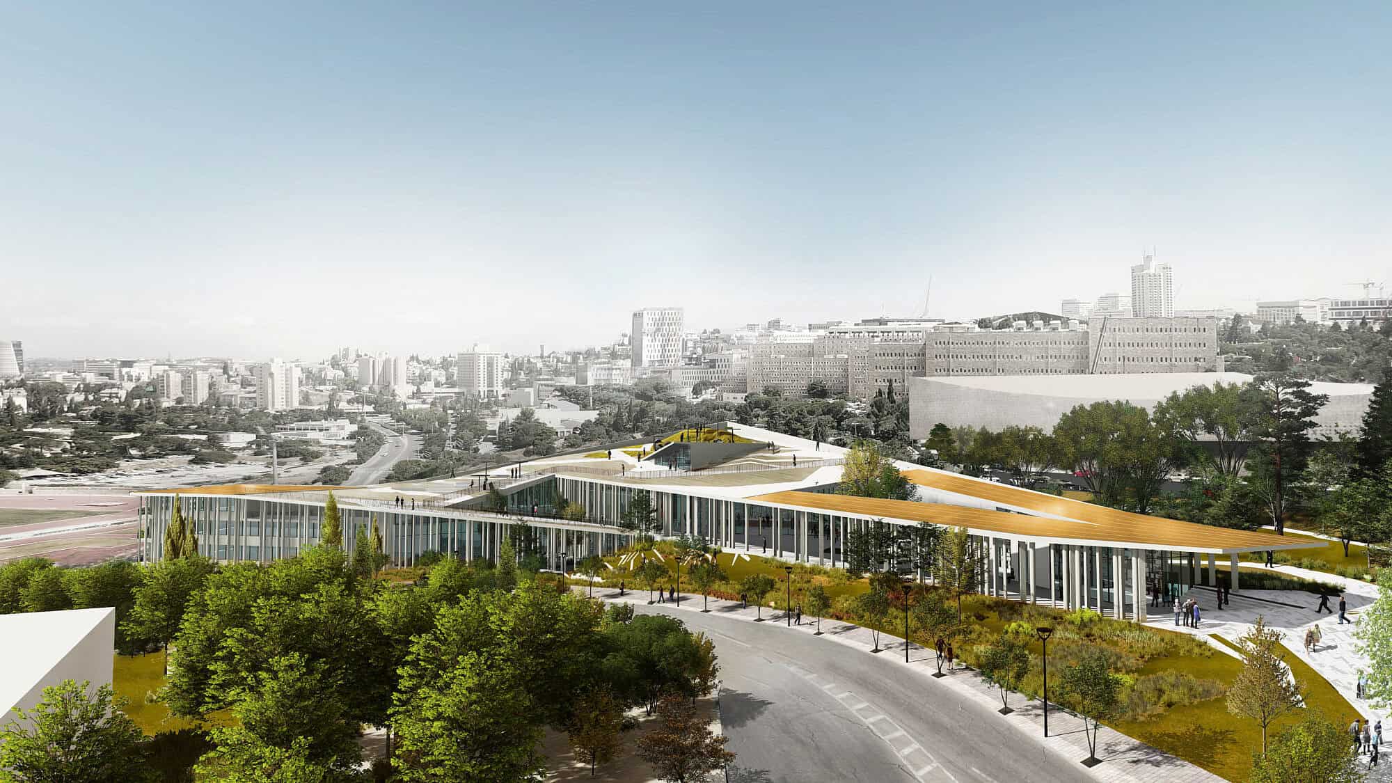 An architectural rendering taken from the submission that won the public competition for the design of the "Minve," submitted by Mayslits Kassif Roytman Architects. Credit: Courtesy of Mayslits Kassif Roytman Architects.