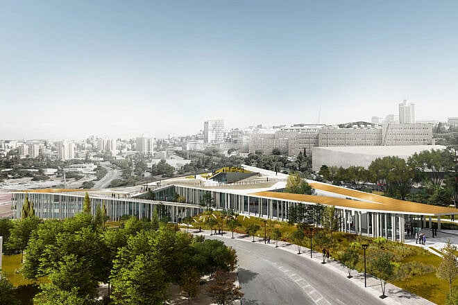 An architectural rendering taken from the submission that won the public competition for the design of the "Minve," submitted by Mayslits Kassif Roytman Architects. Credit: Courtesy of Mayslits Kassif Roytman Architects.