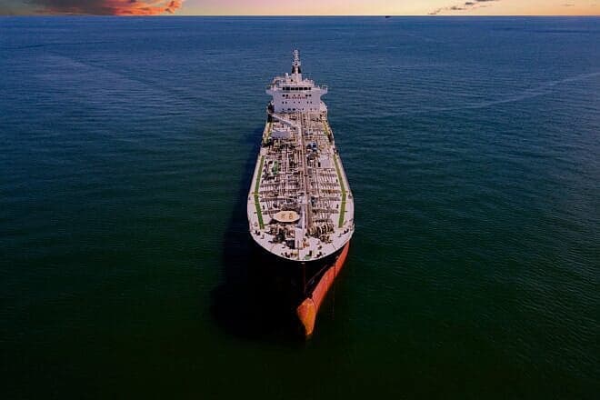 Aerial view of an oil tanker at sea. Credit: Ojas Narappanawar/Pexels.