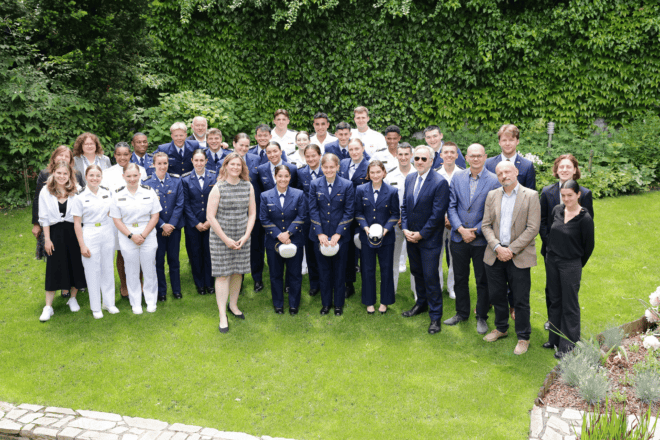 Twenty-five U.S. military cadets and midshipmen participate in the Auschwitz Jewish Center Foundation’s American Service Academies Program in Poland, June 2025. Credit: U.S. Consulate General Krakow.