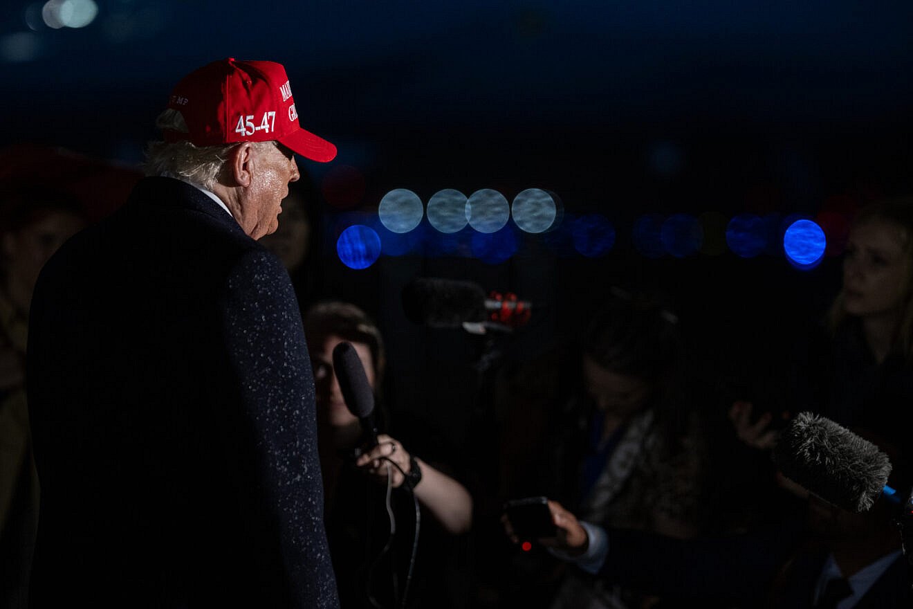 U.S. President Donald Trump speaks to members of the media after disembarking from Air Force One at Joint Base Andrews, Md., after a trip to Pennsylvania, May 30, 2025. Credit: Daniel Torok/White House.