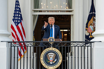 U.S. President Donald Trump gives remarks during the “summer soirée” on the South Lawn of the White House, June 4, 2025. Credit: Gabriel Kotico/White House.