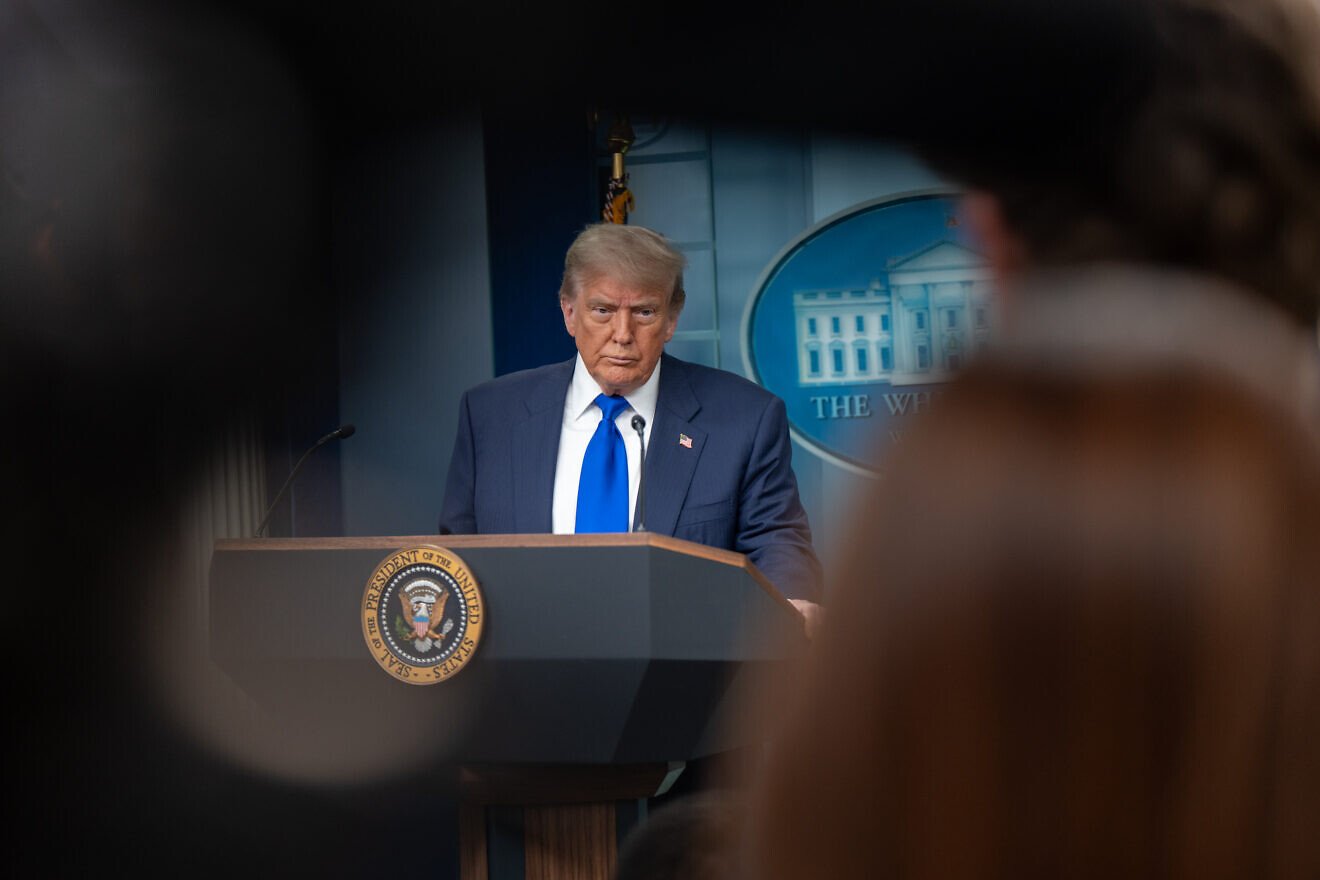 U.S. President Donald Trump holds a press conference, June 27, 2025. Credit: Abe McNatt/White House.