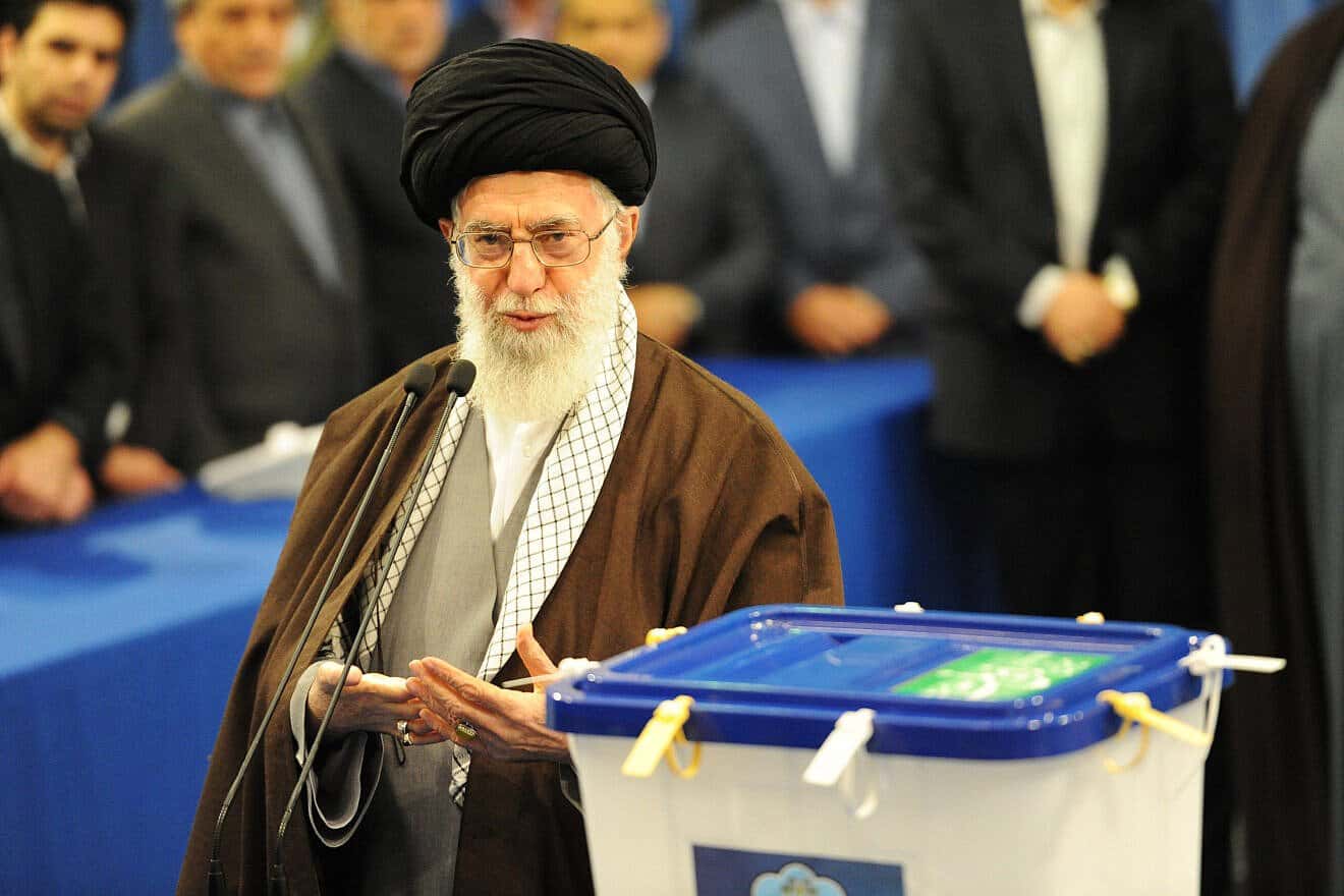 Iran's Supreme Leader Ayatollah Seyyed Ali Khamenei casts the first ballot in elections for Parliament and the Assembly of Experts in Tehran on Feb. 26, 2016. Photo by Scott Peterson/Getty Images.