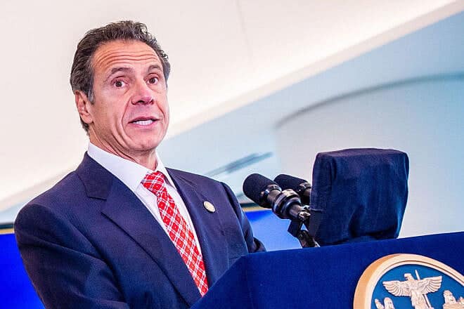 Andrew Cuomo, then-governor of New York, at the opening of the new Delta Air Lines terminal in LaGuardia Airport in Queens, N.Y., on Oct. 29, 2019. Credit: Delta News Hub via Wikimedia Commons.