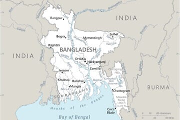 Map of Bangladesh. Credit: 