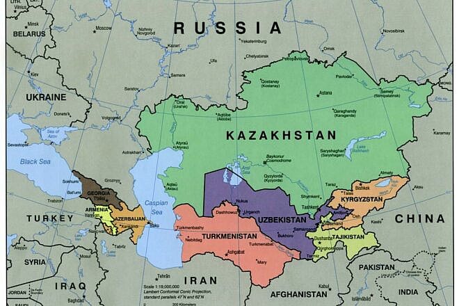 The Caucasus and Central Asia political map, 2000. Credit: CIA via Wikimedia Commons.