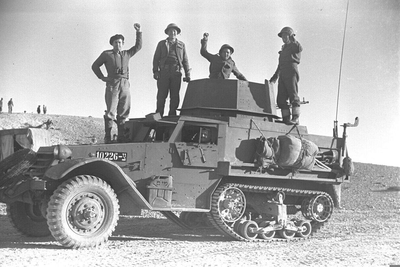 Israelis cheer after a victorious battle as part of its War of Independence in 1948. Credit: GPO/Government Press Office.