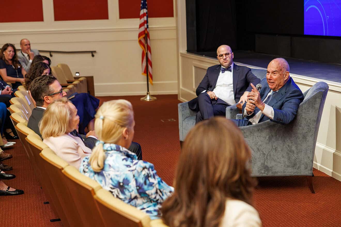 Israeli professor Haitham Amal (left) and American Jewish philanthropist Ed Satell at the Museum of the American Revolution in Philadelphia, June 4, 2025. Credit: Courtesy of American Friends of the Hebrew University.