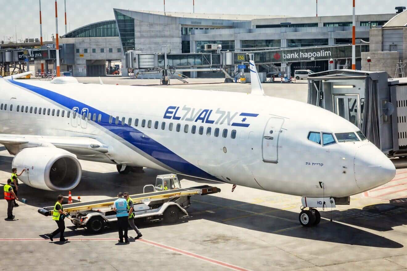 An El Al plane at Ben-Gurion International Airport, May 13, 2025. Photo by Nati Shohat/Flash90.