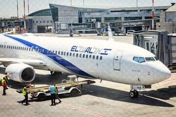El Al flight at Ben-Gurion International Airport, May 13, 2025. Photo by Nati Shohat/Flash90.