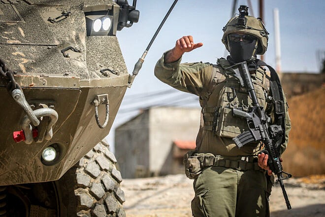Israeli soldiers operate with their armored vehicles in the Samaria city of Jenin, March 4, 2025. Photo by Nasser Ishtayeh/Flash90.