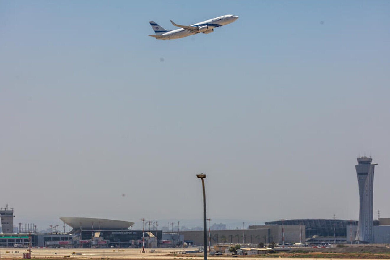 An El Al flight takes off at the Ben Gurion International Airport, outside of Tel Aviv, June 19, 2025. Photo by Yossi Aloni/Flash90.