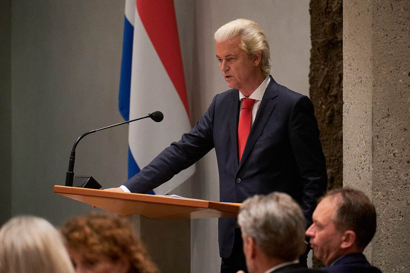 Dutch Party for Freedom leader Geert Wilders attends a debate at the House of Representatives of the Netherlands in The Hague, June 4, 2025. Photo by Pierre Crom/Getty Images.